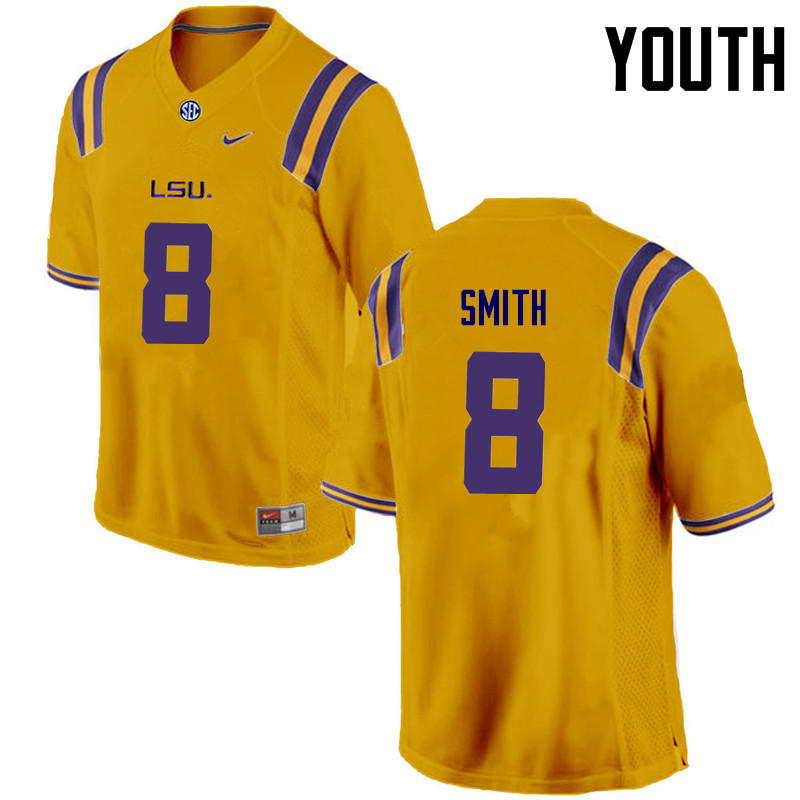 Youth LSU Tigers #8 Saivion Smith College Football Jerseys Game-Gold - Click Image to Close